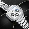 Fashion Men Watch Luminous Waterproof Chronograph Date Man Wristwatch Square Stainless Steel Quartz Men's Watches Reloj