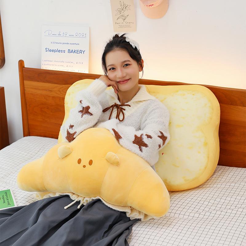 Creative Croissant Throw Pillow Plush Toy Simulated Toast Doll Bed Sofa Pillow Sleeping Doll