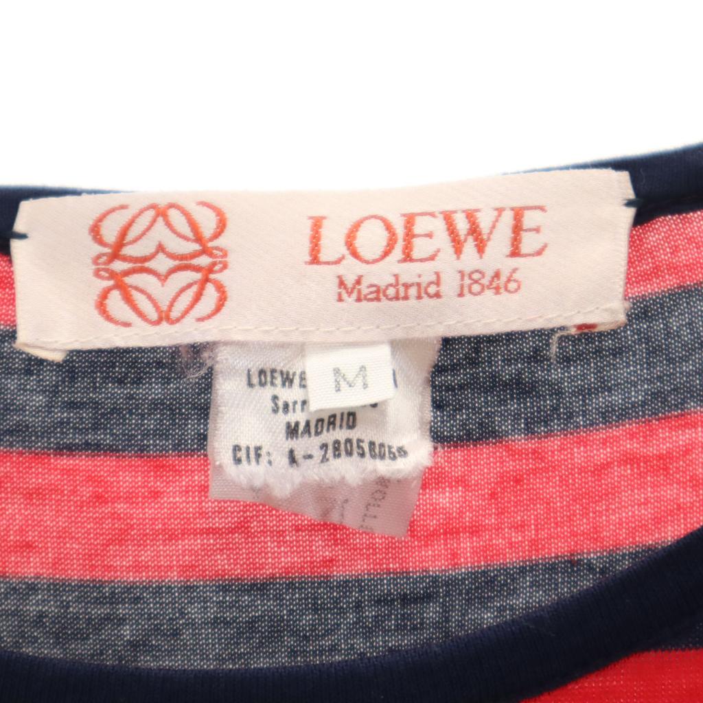 Loewe Made In Italy Old Border Pattern Long Sleeve T-shirt M Red Ron T Women Used