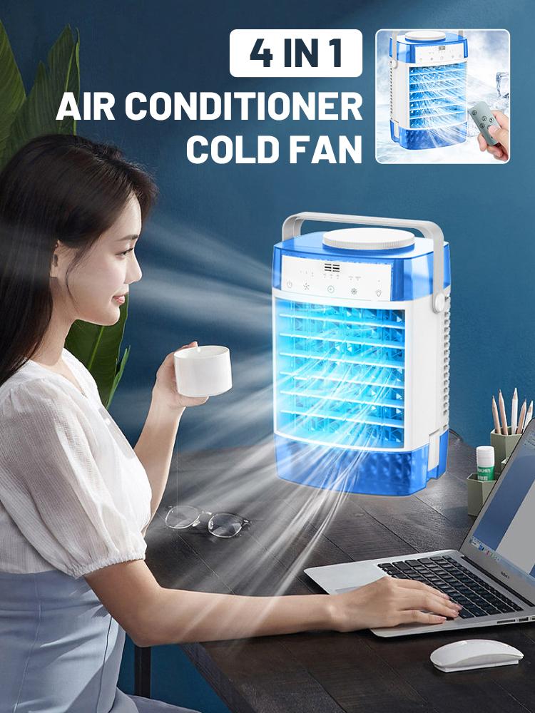 4 IN 1 Portable Air Conditioners Cooling Fan With 1000ml Water Tank USB Remote Control Desktop Fan Portable Personal Humidifier