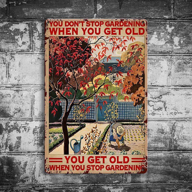 20CM Pastoral Life Artistic Conception Wall Hanging Painting Outdoor Wall Decoration Photography Props Iron Art Old Iron Painting