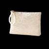 Lace Cosmetic Bag With Pearl Wrist Strap And Semi Transparent Design Perfect For Daily Makeup Storage Travel Use