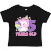 Inktastic 5 Years Old With Cute Unicorn Birthday Toddler Kids Boys T-Shirt Birthdays Five