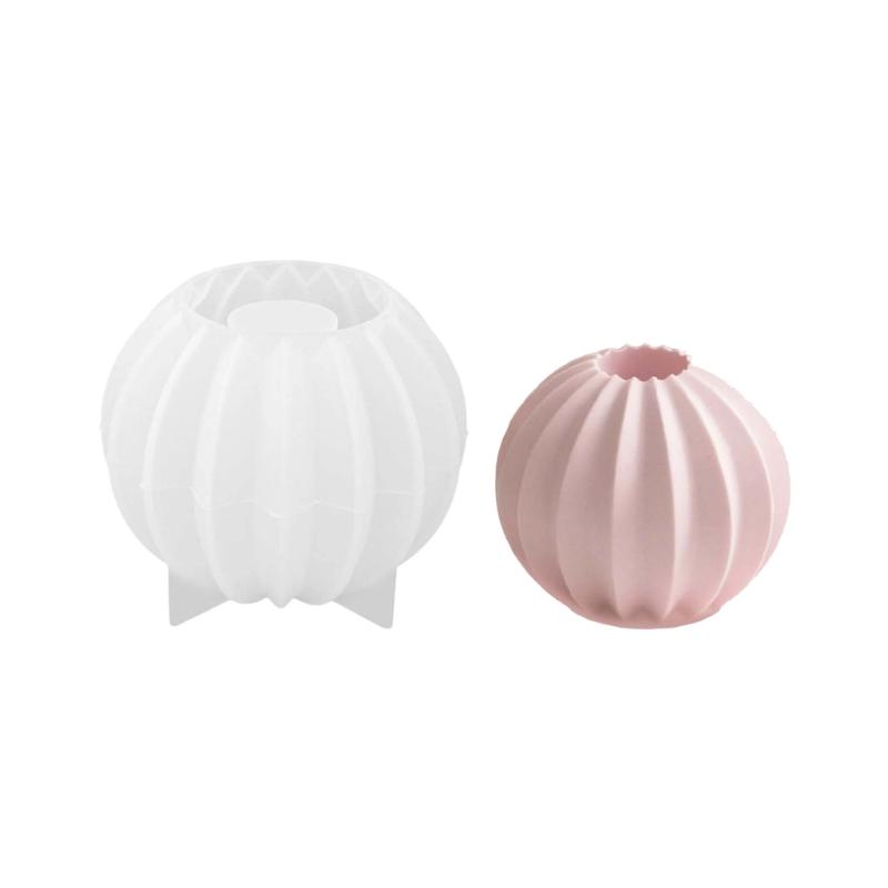 

Striped Sphere Shape Silicone Craft Molds Easy Demold Heat Resistant For Making Candle Soap Home Decoration Resin Art