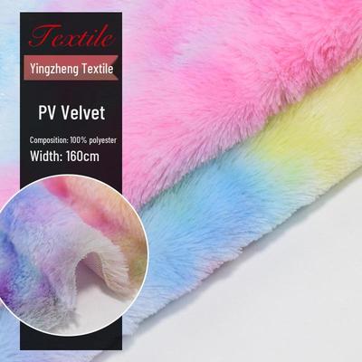 Tessuto di Flanella Tinta a Mano Gradiente Arcobaleno di Velluto Sette Colori per Giocattoli e Tessuti per la Casa