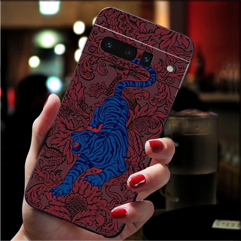 Japanese tiger art tattoo Carcasa Funda Phone Case For Google Pixel 10 9 Pro XL 9A 8 7 6 Pro Pixel 8A 7A 6A Pixel 8 7 6 5 Case