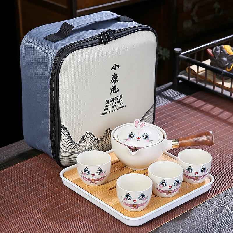 New Style Rabbit Chinese Kung Fu Tea set Travel Tea set Ceramic Portable Tea set Teapot Tea Maker Infuser Teacup Cup for Tea