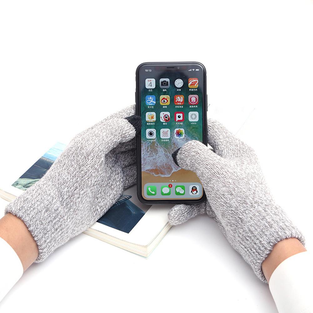 General Winter Plush Knitted Gloves Warm Thicken Touch Screen Telefingers for Outdoor