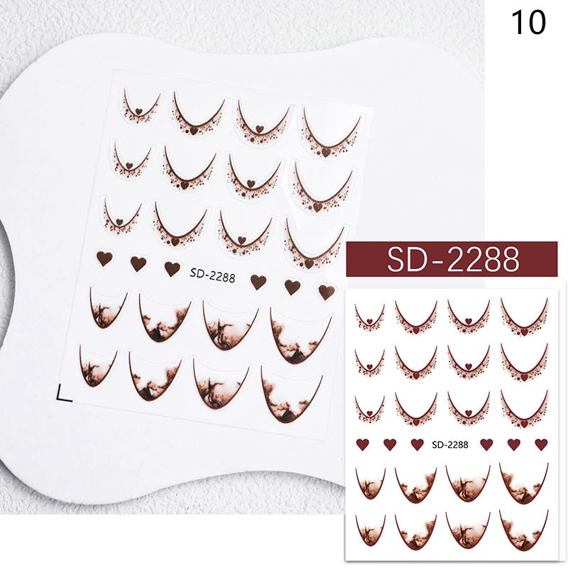 French 3D Simplified Line Nail Art Stickers Irregular Line Press On Nails Decals Manicure Decorations Diy