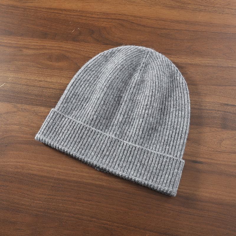 

Women 100% Pure Cashmere Rib Knit Beanie Winter Warm Soft Stylish Versatile Lightweight Textured Cold Weather Accessory