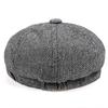 Men's Flat Top Ivy Gatsby Driving Cap Autumn Winter Fashion Newsboy Octagonal Hats