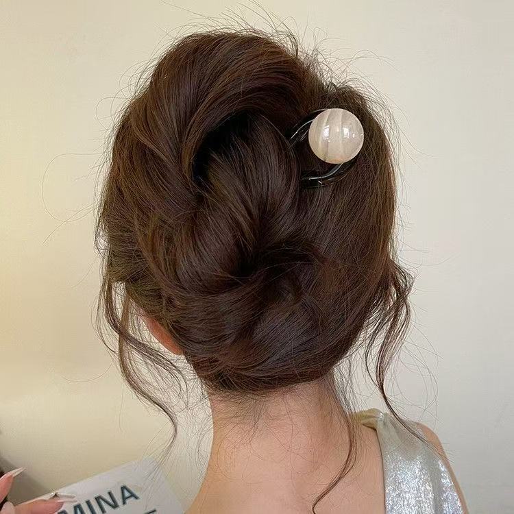 3 Stück Neue Retro Minimalistische Perlenförmige Haarnadel Frauen High-End Frisches Temperament Vielseitig Exquisit Pendeln Vielseitig