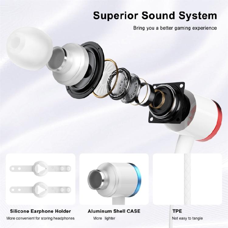 In Ear Headphones Ergonomic Earphones Immersive 3D Sound Earbuds Comfortable Wear 3.5mm Port for Q 3 VR Glassess