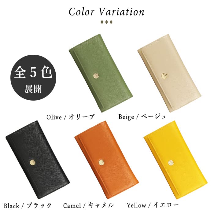 Toyooka Kobo Wallet for Men and Women, Separate Coin Purse, Long Wallet with Flap, Genuine Leather, Made in Japan, Black, 4197-01