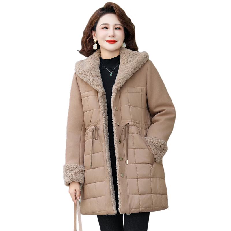 Damen Mittellanger Kapuzen-Wintermantel für Mütter