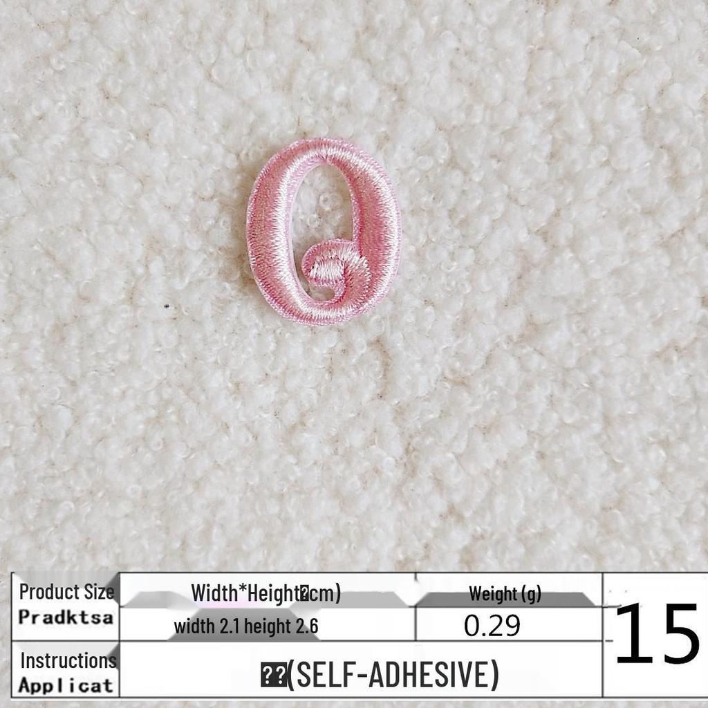 Pink English Letter Embroidery Patch for DIY Clothing