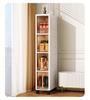 Plastic Bathroom Floor-Standing Multi-Layer Storage Cabinet with Flip-Up Shelf