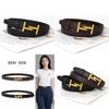 And Retro Minimalist H Shaped Gold Buckle Decoration Women Belt For Casual