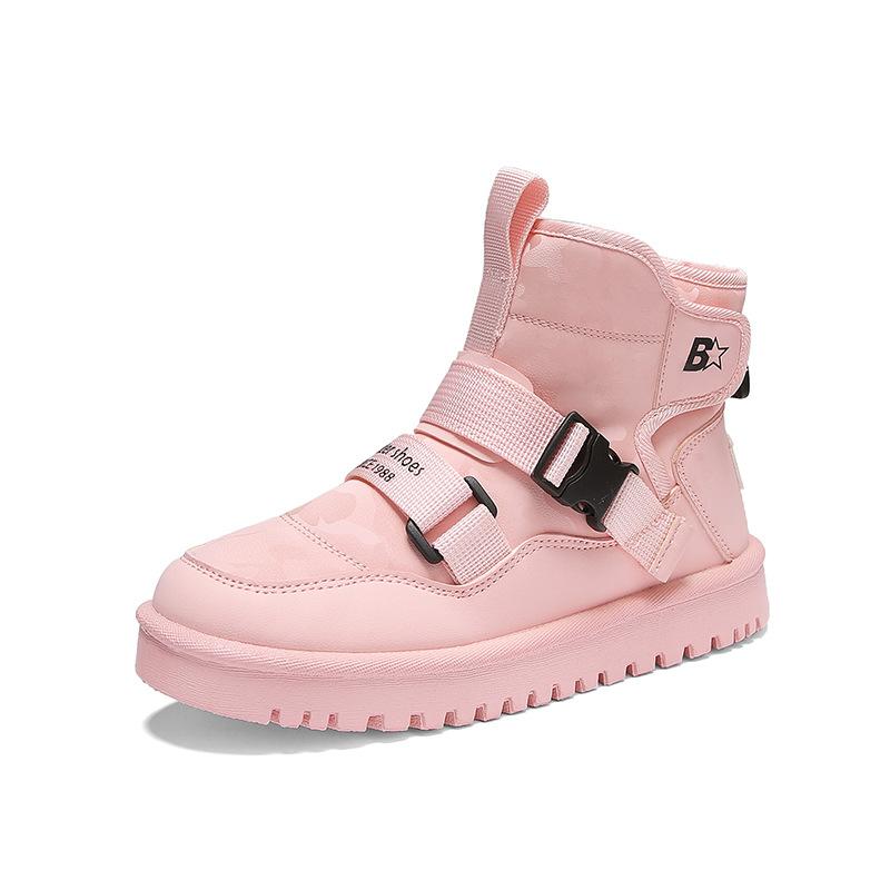 

Детские зимние ботинки, водонепроницаемые и толстые хлопковые ботинки 29 розовый