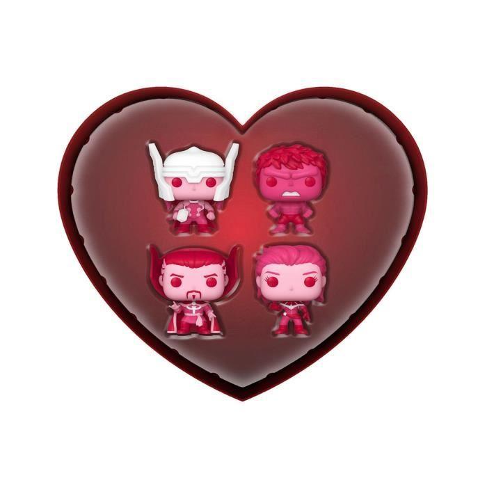 Funko - Marvel Valentines - Pack 4 figurines Pocket POP! Marvel Valentine 4 cm