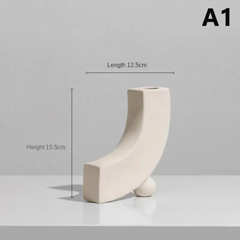 Modern Simple Ceramic Art Vase Dried Flowers Flower Arrangement Ornament Bedroom Desktop Home Decor Pography Background Decor