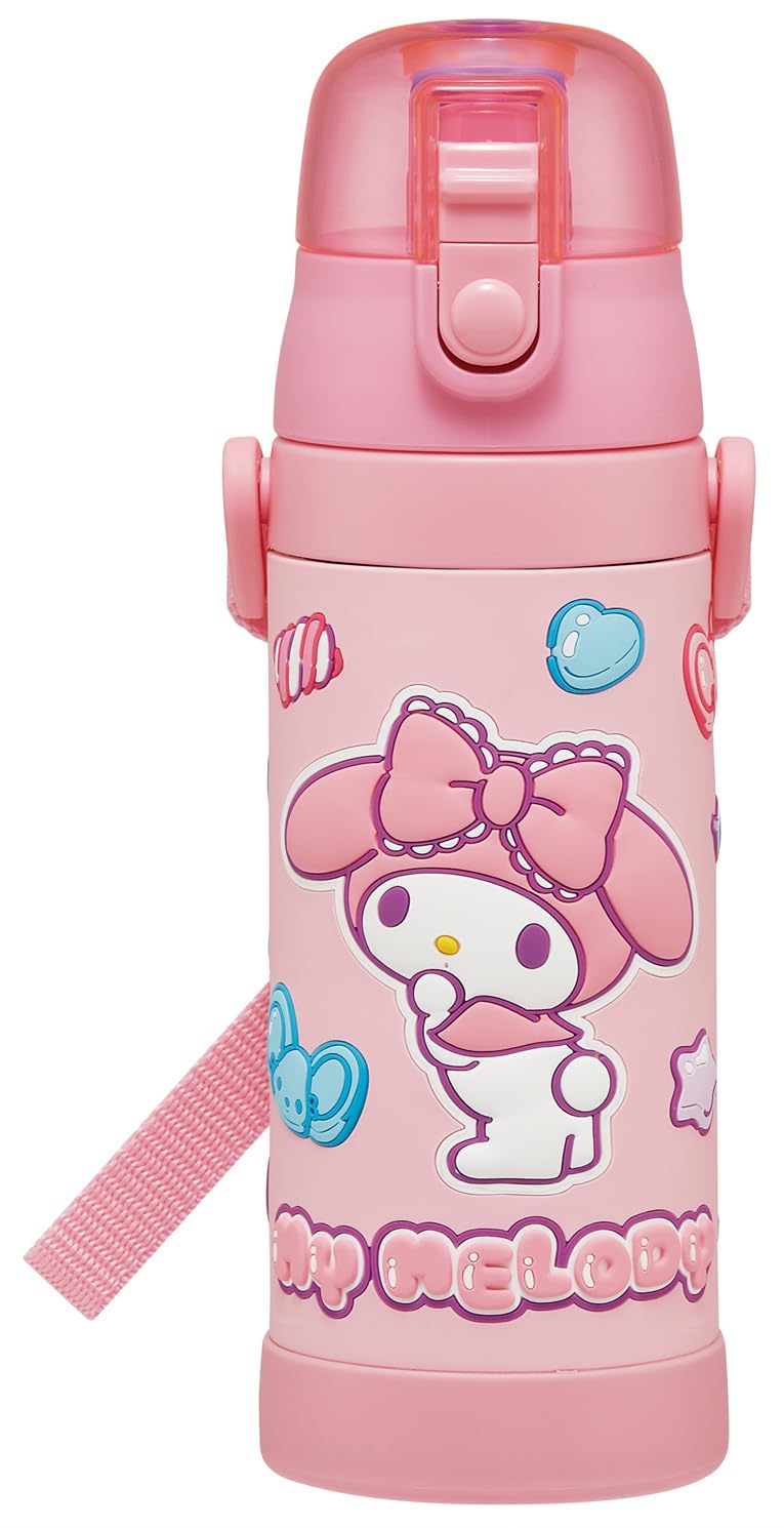 Skater Stainless Steel Water Direct Sanrio My Melody Marshmallow 3D Sports Water Kids  Bottle, 480ml, Drink, Design, Print, Lightweight,