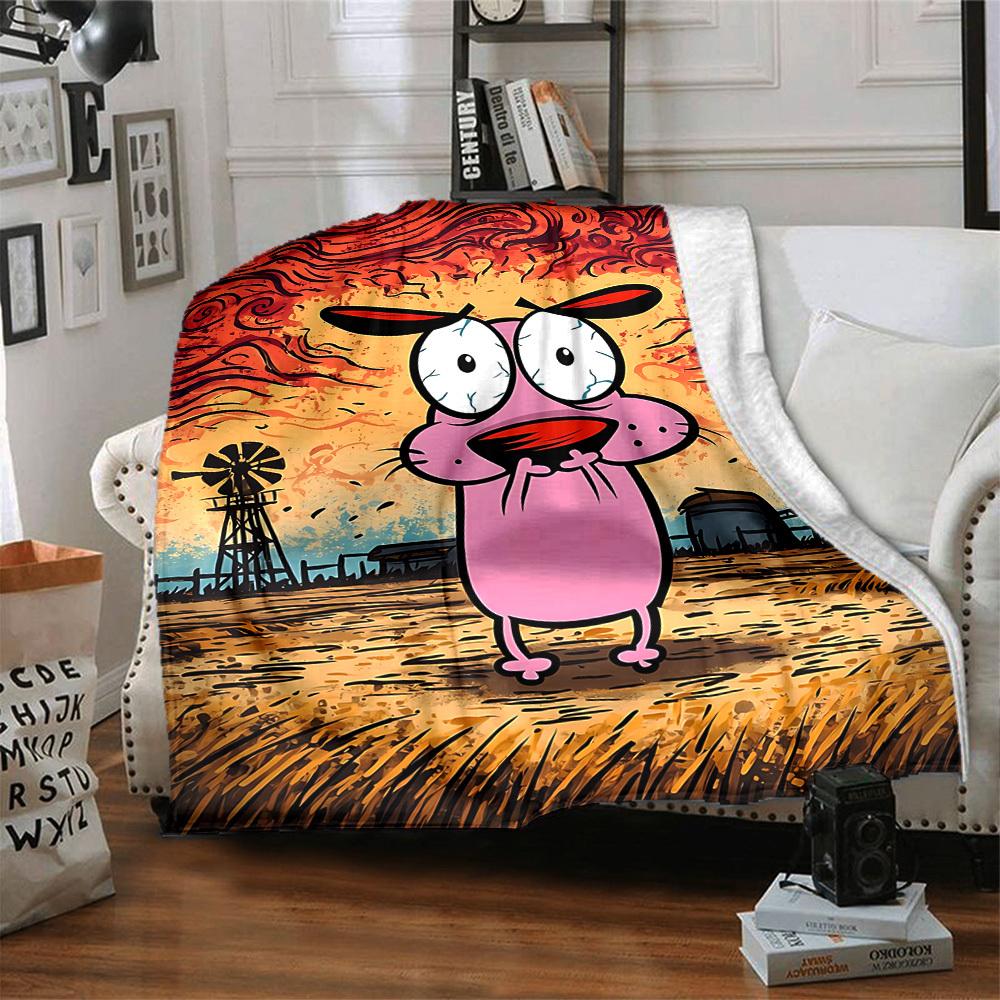 1pc Cartoon Pig Flannel Throw Blanket HD Printed Lightweight Soft Warm All Season Blanket for Sofa, Bed, Travel, Camping Machine Washable