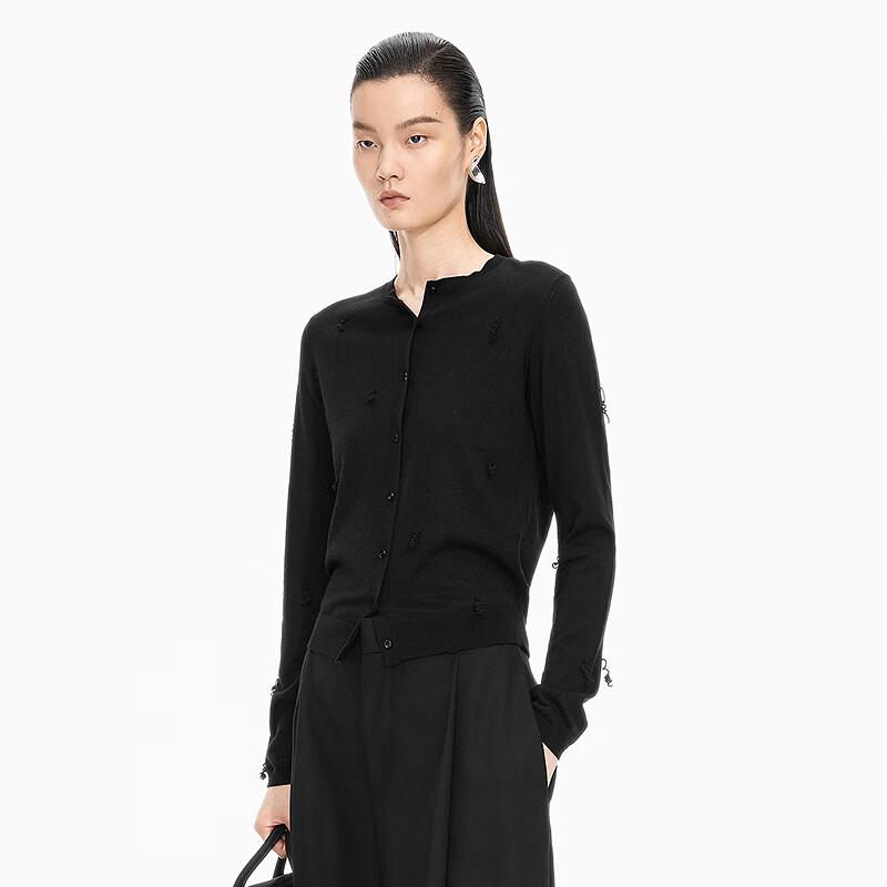 JNBY 2025 Fall Slim-Fit 100% Wool Cardigan