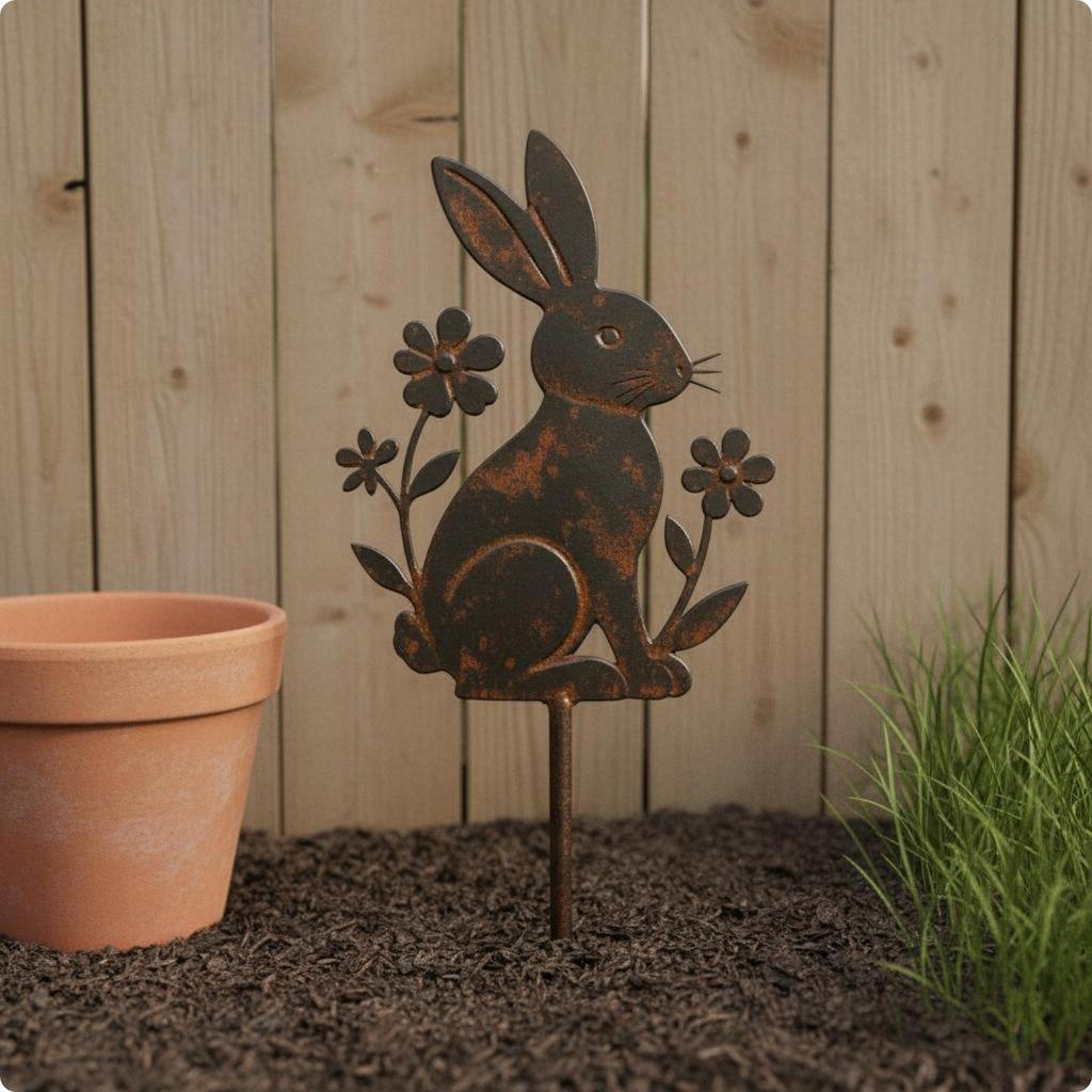 Bird and Wildflower Stake Weather-Resistant Flower Garden