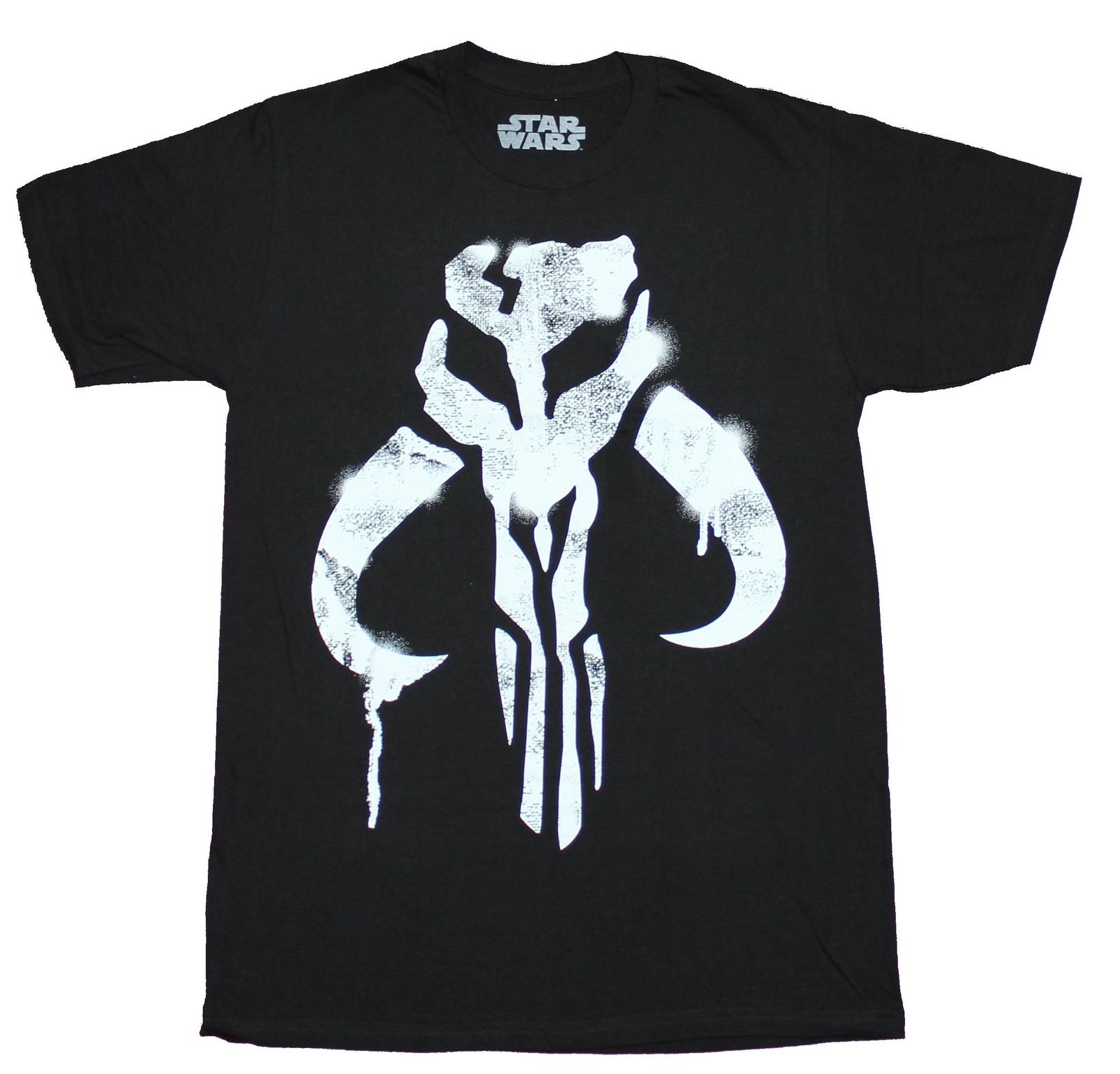 The Mandalorian Star Wars Mens T-shirt - Stencil Sprayed Mythosaur Logo Image M