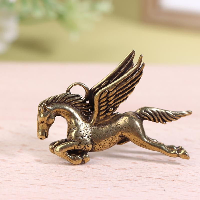 Messing Pferdefiguren 2026 Chinesisches Neujahr Tierkreiszeichen Pferd Anhänger Feng Shui Glücksbringer Heim- und Büro-Schreibtischverzierung Handwerk