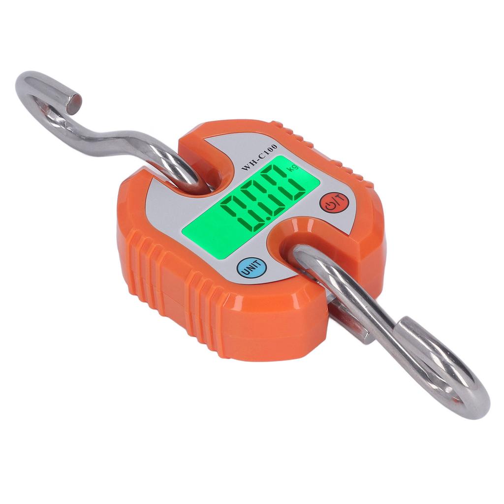 Hanging Scale LCD Digital Display 150KG Range Weighing Tool for Warehouse Luggage Orange