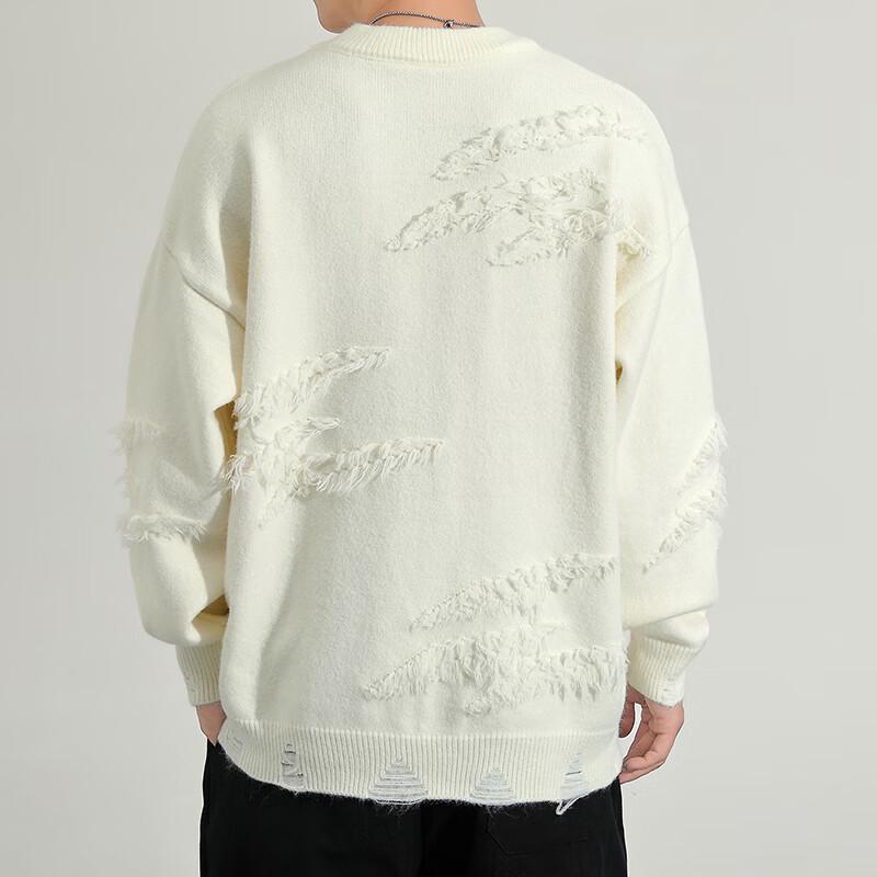 Pulover Tricotat Bărbați Japonez Retro Croială Largă Gât Rotund