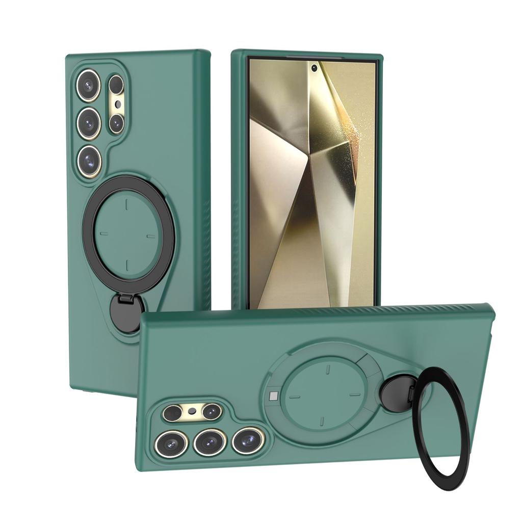 For Samsung Galaxy S24 Ultra Magnetic Phone Case,Soft TPU Kickstand MagSafe Phone Cover for Samsung Galaxy S24 Ultra