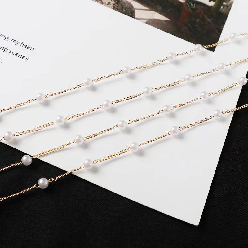 Kit Bijuterii DIY Lanț Perle de Cupru cu Distanțiere Mărgelate și Accesorii Agrafă de Păr cu Ciucure