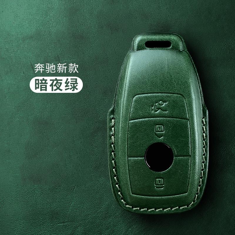 For Mercedes Benz A B R G Class GLK GLA E200 E200L W176 3 Buttons Remote Key Top Layer Leather Car Key Cover Case