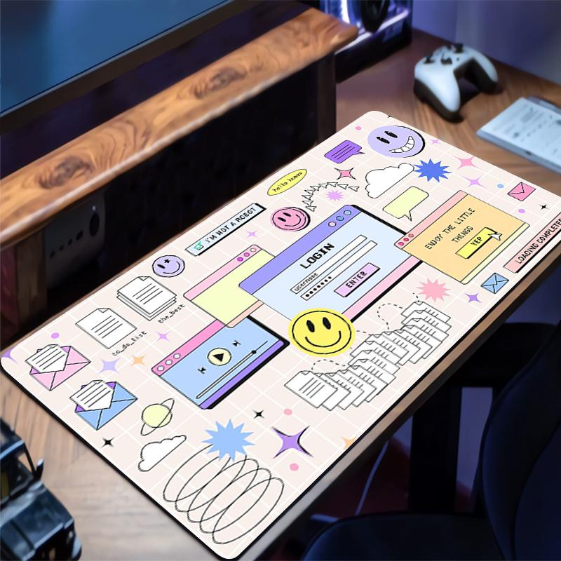 Gaming Accessories Mouse Pad Gamer Cabinet Mousepad Anime Laptop Retro Steam Wave Keyboard Pad Office PC Accessory Moon Desk Mat