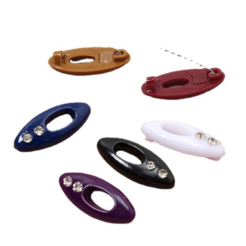 Hijab Pin 12 Pieces Plastic Muslim Women Hijab Sari Pins Mixed Color Safety Pins Scarf Clip Brooch Portable Scarf Clip