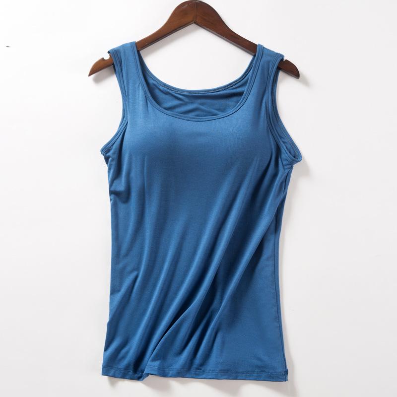 Modal met borstkussentje, bandjes, verbeterde cups all-in-one grote maat yoga ondershirt, damesvest.