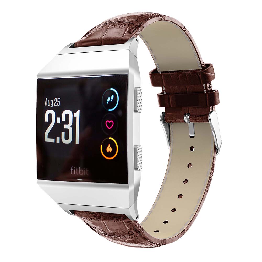 22mm Pásek na hodinky z pravé kůže s krokodýlí texturou pro Fitbit Ionic