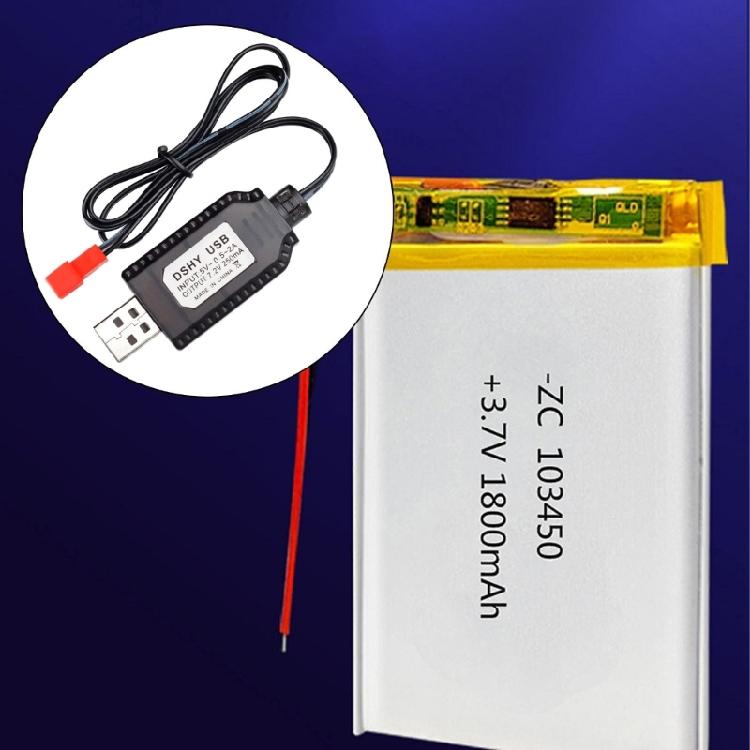 Pair Of 7.2V USB Charging Cable for JST/SM2.0 2P Plug for NiMH and NiCd Battery Powereds Toys