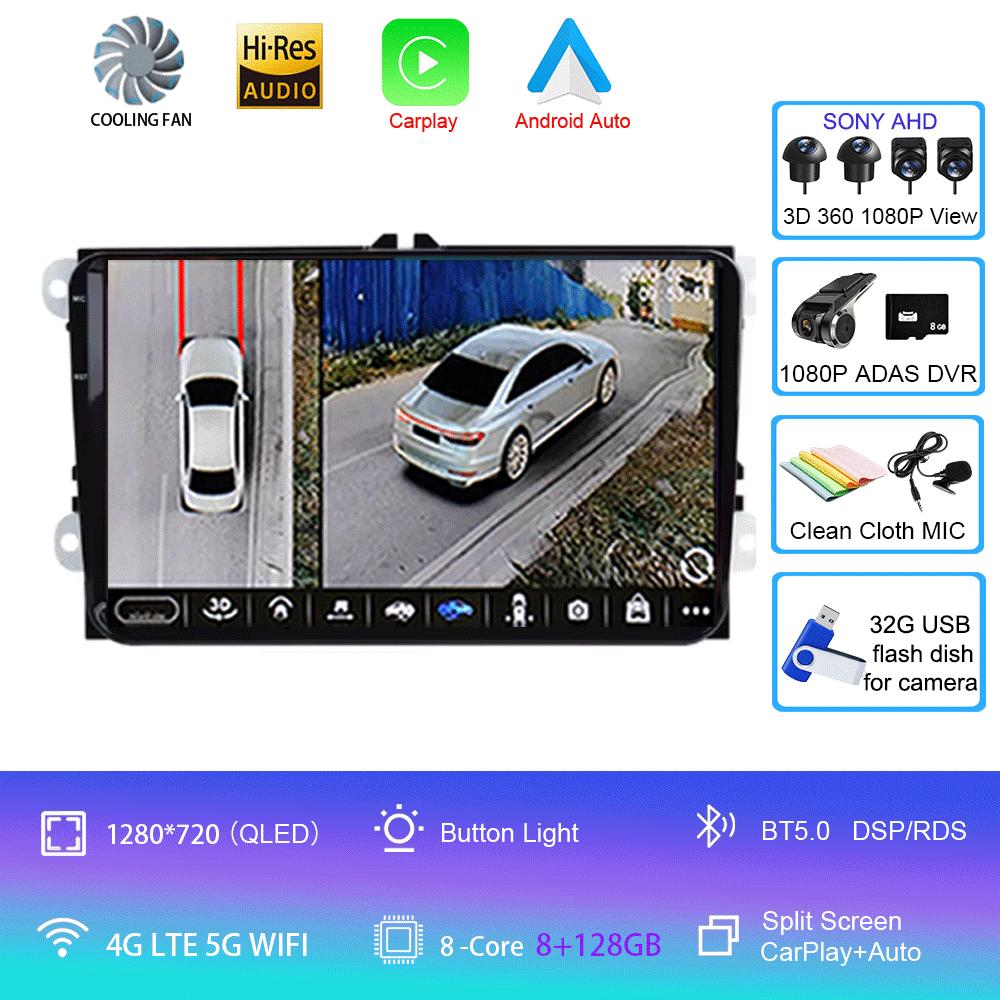 Android 14 Car Radio GPS Navigation For VW Passat B6 Amarok Volkswagen Skoda Octavia 2 Superb JettaT5 Golf 5 Multimedia