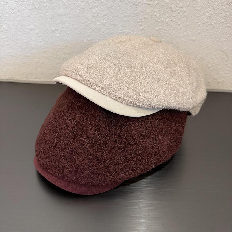Retro Simple Vintage Solid Color Women Casual Beret Cap For Autumn Winter And