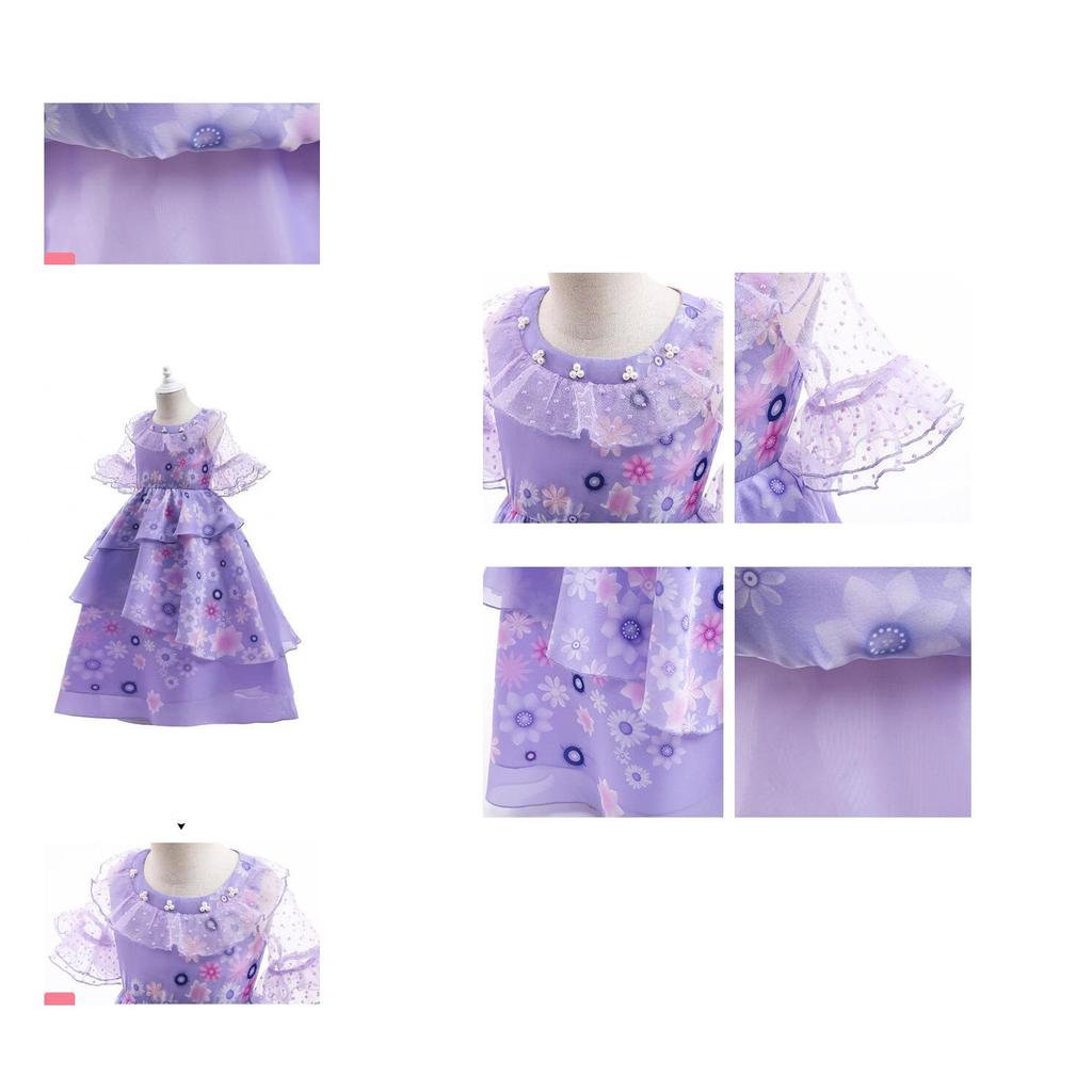 Encanto Isabela Kids Deluxe Puffy Yarn Princess Costume Perfect For Halloween Carnivals And Fancy Dress Parties!