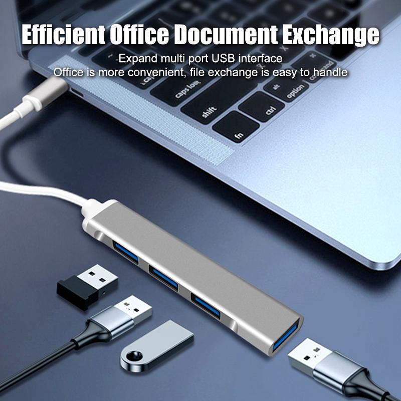 Mini Usb Type C Hub 4Port Adapter Usb3.1Multi Splitter 4In1 Docking Station Ultraslim Superspeed Aluminum For Computer Laptop Pc