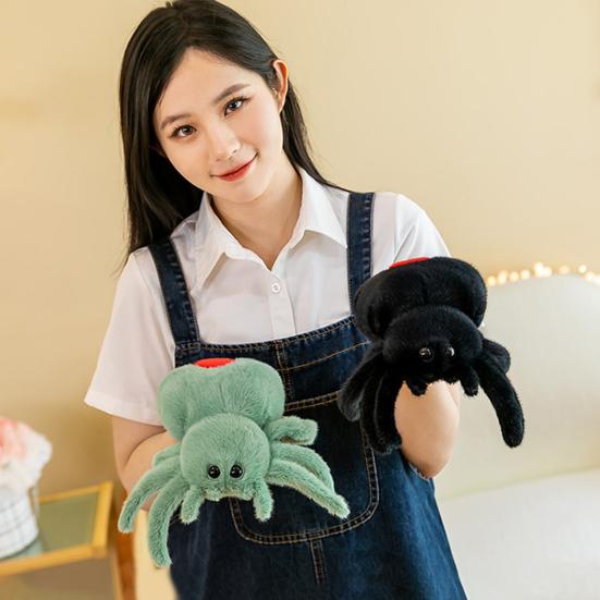 Stuffed Spider Toy Plush Toy Good Detail Realistic Elastic Soft Couch Sofa Car Seat Decoration Jumping Spider Doll Crawling Pet Doll Reptile Plush Toy