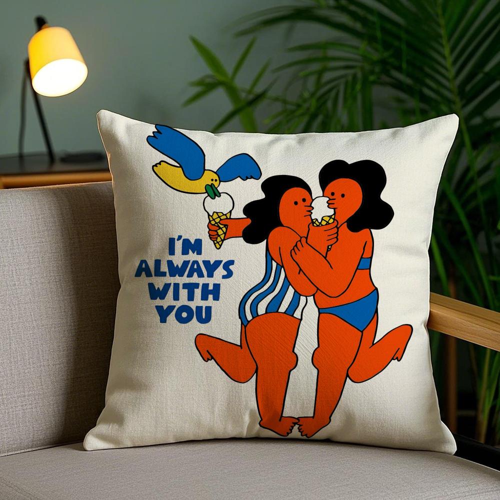 Embrace Creativity Pillow Case Silky Elegant Comfort Sofa Bed Invisible Zipper
