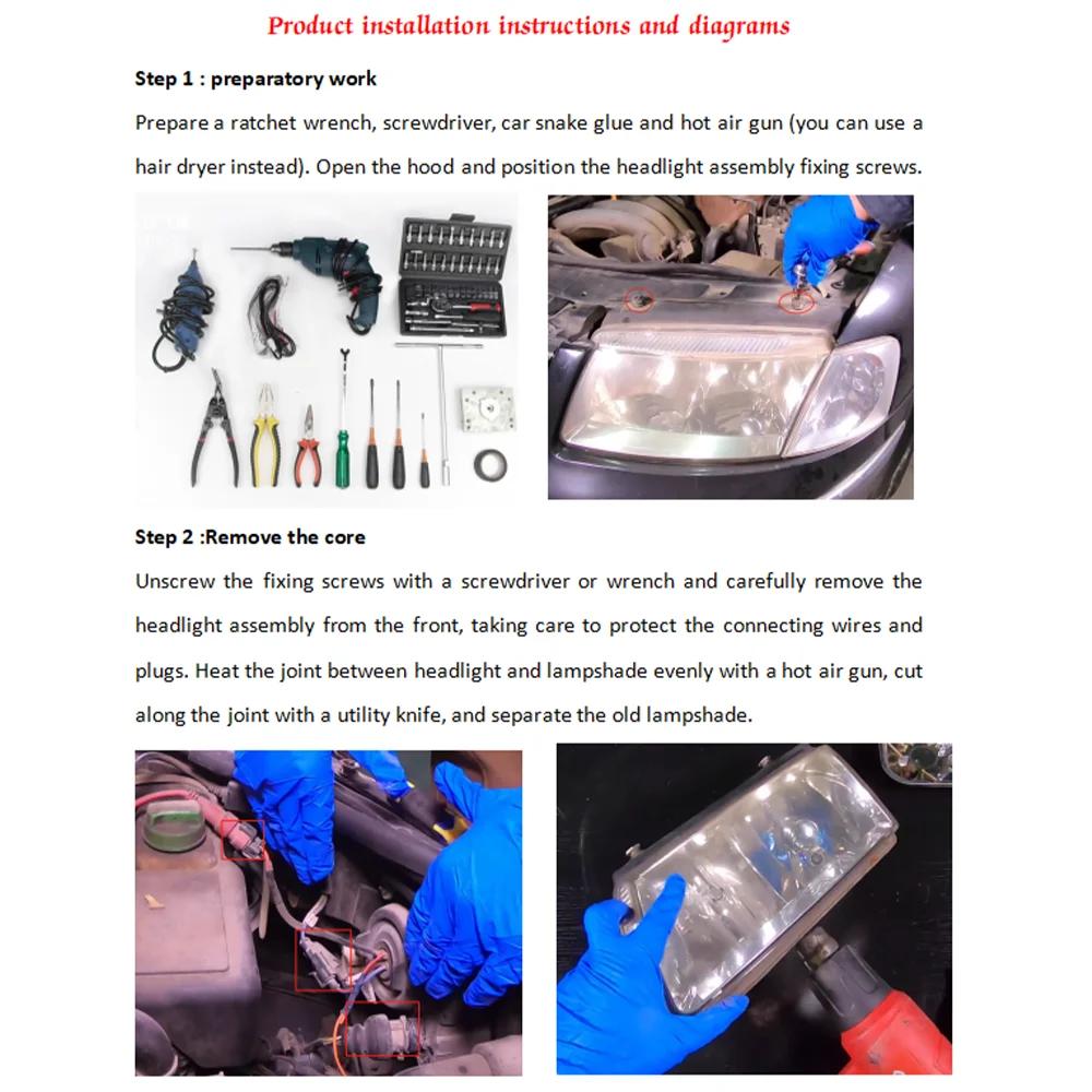 For Hyundai Santa Fe 2008 2009 2010 2011 2012 Front Headlamp Cover Headlight Shell Lampshade Plexiglass Replace Original Lens