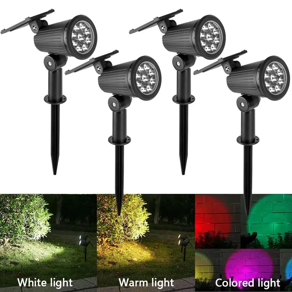 9 LED Solar Spot Light Outdoor IP65 Waterproof Spotlights Solar Garden Lights Landscape Lighting Decoration Pathway Lawn Lamp