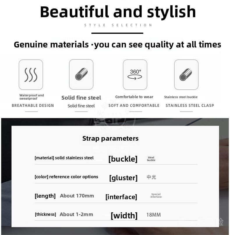 18mm Metal Bracelet For Casio small square A158W A159W F91 Modified Solid Stainless steel Watch Strap men Waterproof Watch band
